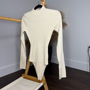 Cream Ribbed Bodysuit
